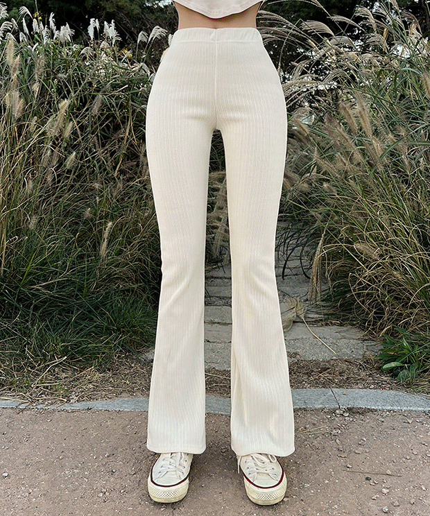 [🚀Winter Pants/Kuan Kku ෆ] Blinka Ribbed Bell-bottom Pants, p.m.