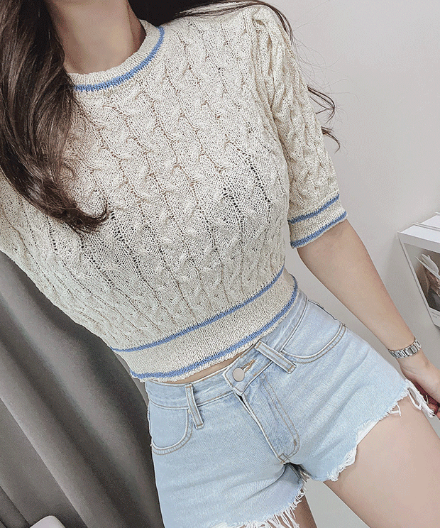 Day color matching knit top, top