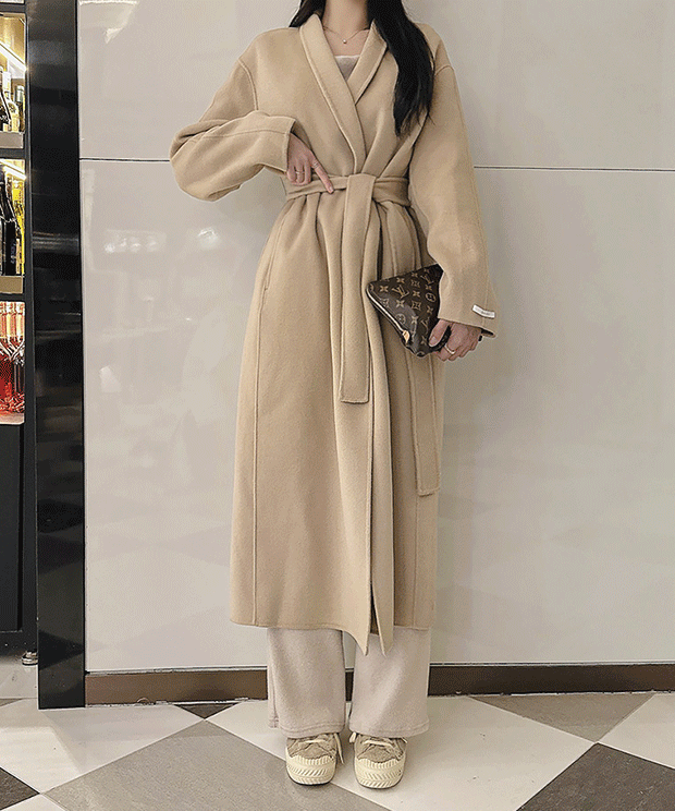 [Department store / handmade] Muse no-collar handmade long coat, ct