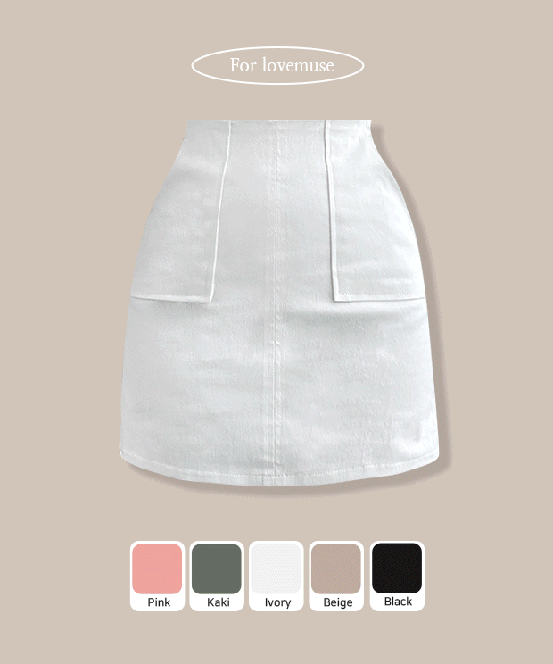 [🌸Totally high-waist ෆ] Very high pocket skirt, sk
